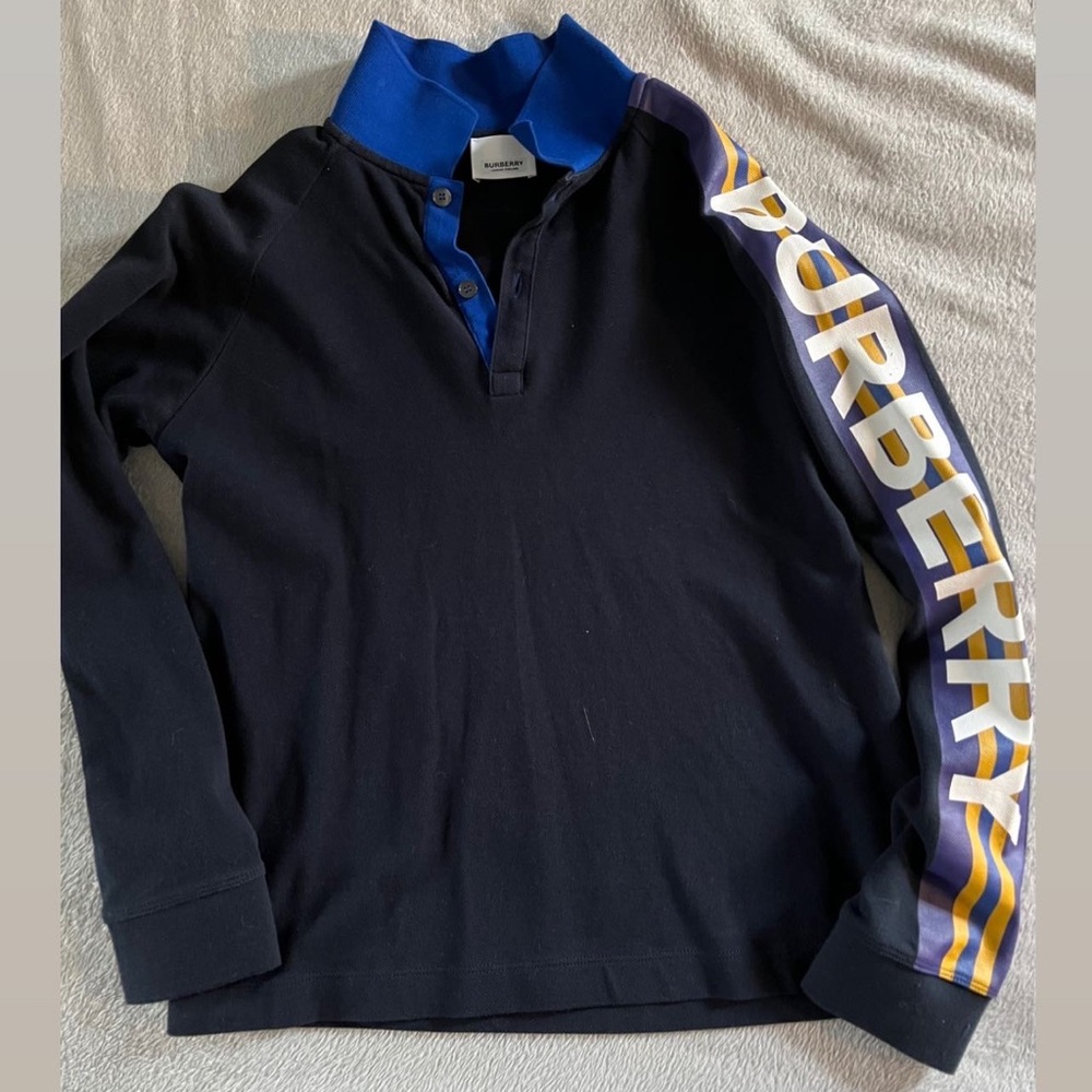 Boys Burberry Long Sleeve Polo